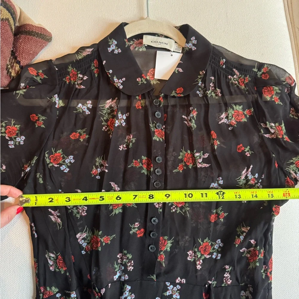 Coach Black Floral Midi Dress - Picture 10 of 12